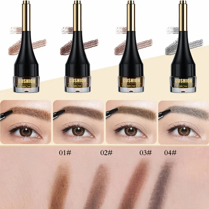 "Long-lasting Waterproof Eyebrow Cream Gel: 4 Color Options"